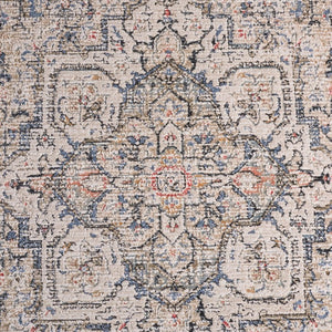 Safavieh Lauren Ralph Transitional Area Rug Ivory Navy Bordered Motif for Living and Dining Rooms 6'-0" x 9'-2" LRL1616A-6