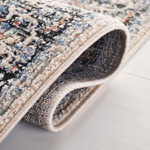 Safavieh Lauren Ralph Transitional Area Rug Ivory Navy Bordered Motif for Living and Dining Rooms 6'-0" x 9'-2" LRL1616A-6