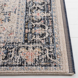 Safavieh Lauren Ralph Transitional Area Rug Ivory Navy Bordered Motif for Living and Dining Rooms 6'-0" x 9'-2" LRL1616A-6