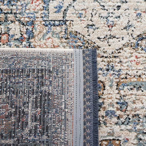 Safavieh Lauren Ralph Transitional Area Rug Ivory Navy Bordered Motif for Living and Dining Rooms 6'-0" x 9'-2" LRL1616A-6