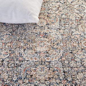 Safavieh Lauren Ralph Ivory Navy Transitional Area Rug Power Loomed Polyester Blend Living Room 10'-0" x 14'-0" LRL1618A-10