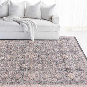 Safavieh Lauren Ralph Ivory Navy Transitional Area Rug Power Loomed Polyester Blend Living Room 10'-0" x 14'-0" LRL1618A-10