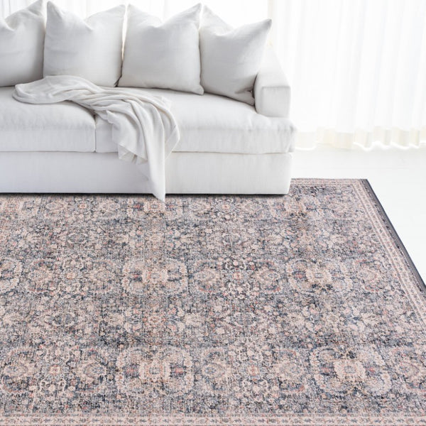 Safavieh Lauren Ralph Ivory Navy Transitional Area Rug Power Loomed Polyester Blend Living Room 10'-0" x 14'-0" LRL1618A-10