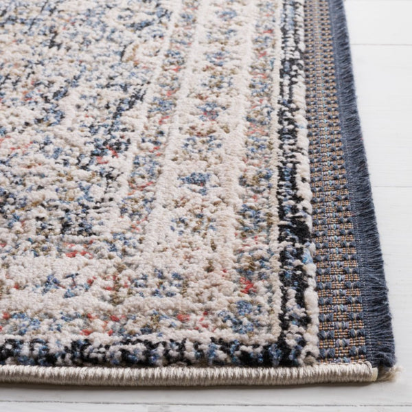 Safavieh Lauren Ralph Ivory Navy Transitional Area Rug Power Loomed Polyester Blend Living Room 10'-0" x 14'-0" LRL1618A-10