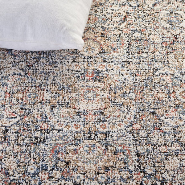 Safavieh Lauren Ralph Ivory Navy Transitional Area Rug Power Loomed Polyester Blend Living Room 6'-0" x 9'-2" LRL1618A-6