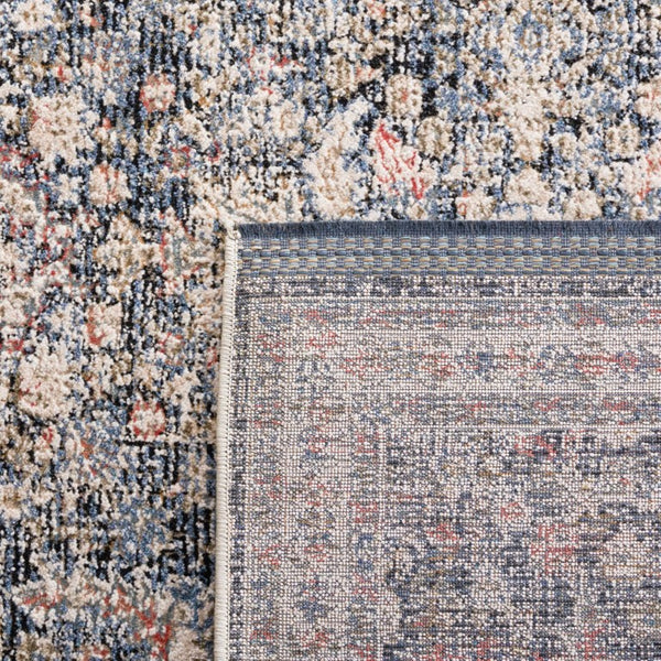 Safavieh Lauren Ralph Ivory Navy Transitional Area Rug Power Loomed Polyester Blend Living Room 6'-0" x 9'-2" LRL1618A-6