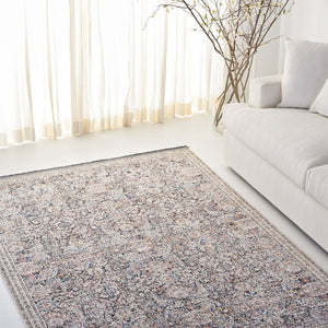 Safavieh Lauren Ralph Ivory Navy Transitional Area Rug Power Loomed Polyester Blend Living Room 6'-0" x 9'-2" LRL1618A-6