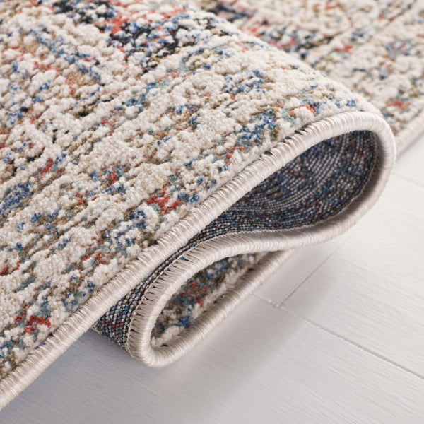Safavieh Lauren Ralph Ivory Navy Transitional Area Rug Power Loomed Polyester Blend Living Room 6'-0" x 9'-2" LRL1618A-6