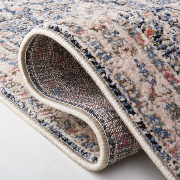 Safavieh Lauren Ralph Ivory Navy Transitional Area Rug Power Loomed Polyester Blend Living Room 6'-0" x 9'-2" LRL1618A-6