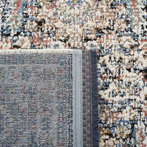 Safavieh Lauren Ralph Ivory Navy Transitional Area Rug Power Loomed Polyester Blend Living Room 6'-0" x 9'-2" LRL1618A-6