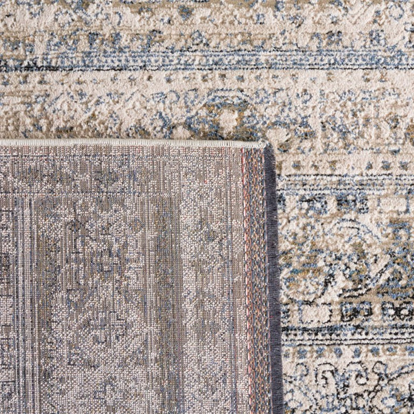 Safavieh Kiliney Power Loomed Solid Ivory Navy Area Rug for Living Room or Bedroom 6'-0" x 9'-2" LRL1620A-6
