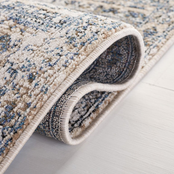 Safavieh Kiliney Power Loomed Solid Ivory Navy Area Rug for Living Room or Bedroom 6'-0" x 9'-2" LRL1620A-6