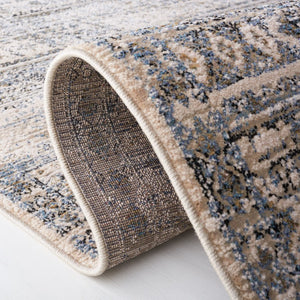 Safavieh Kiliney Power Loomed Solid Ivory Navy Area Rug for Living Room or Bedroom 6'-0" x 9'-2" LRL1620A-6