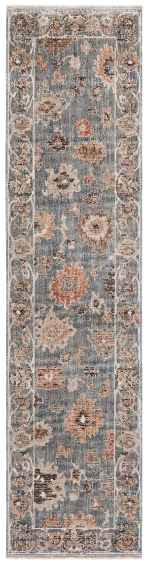 Safavieh Lauren Blue Transitional Runner 2X8 Ft, Low-Profile 3/8" Pile, Durable Power-Loomed Turkish Rug, Eco-Friendly LRL1632M-28