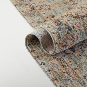 Safavieh Lauren Power-Loomed Green Runner Rug 2X8, Low-Profile 3/8" Pile, 80% Polyester/20% Recycled Cotton LRL1632Y-28