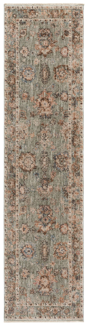 Safavieh Lauren Power-Loomed Green Runner Rug 2X8, Low-Profile 3/8" Pile, 80% Polyester/20% Recycled Cotton LRL1632Y-28