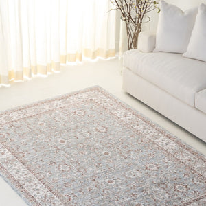 Safavieh Lrl Power Loomed Polyester Area Rug Traditional Blue Rust Tones for Living Rooms 5'-3" x 7'-6" LRL1751M-5