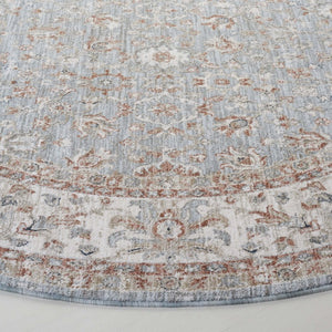 Safavieh Lrl Power Loomed Polyester Area Rug Traditional Blue Rust Tones for Living Rooms 6'-7" x 6'-7" (Round) LRL1751M-7R