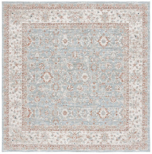 Safavieh Lrl Power Loomed Polyester Area Rug Traditional Blue Rust Tones for Living Rooms 6'-7" x 6'-7" (Square) LRL1751M-7SQ
