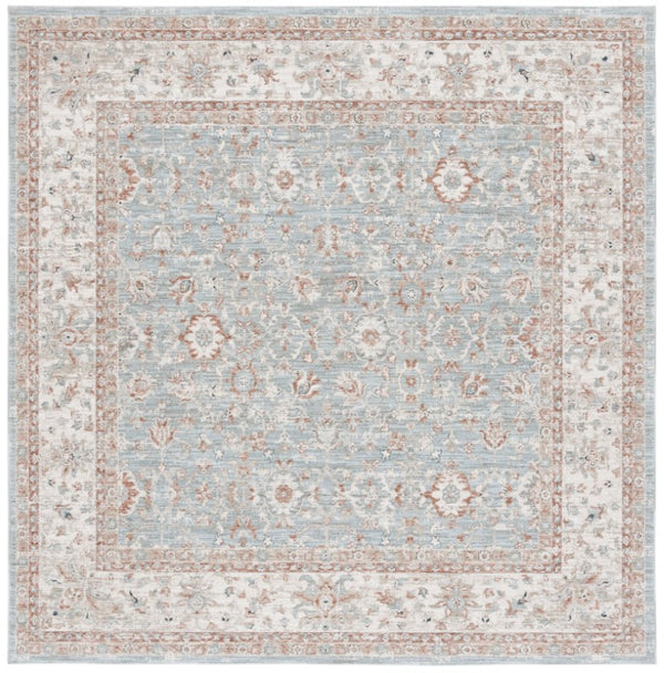Safavieh Lrl Power Loomed Polyester Area Rug Traditional Blue Rust Tones for Living Rooms 6'-7" x 6'-7" (Square) LRL1751M-7SQ