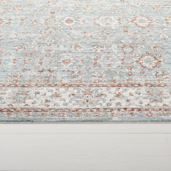 Safavieh Lrl Power Loomed Polyester Area Rug Traditional Blue Rust Tones for Living Rooms 6'-7" x 6'-7" (Square) LRL1751M-7SQ
