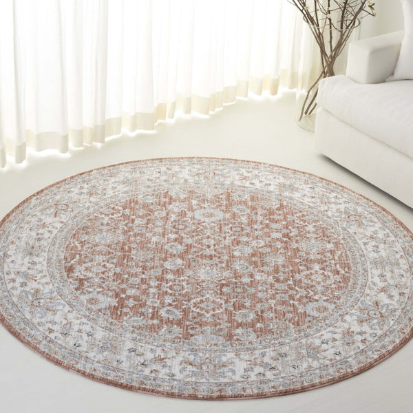 Safavieh Lrl Oriental Runner Rug Power Loomed in Turkey with Rich Polyester Pile for Hallways 6'-7" x 6'-7" Round LRL1751P-7R