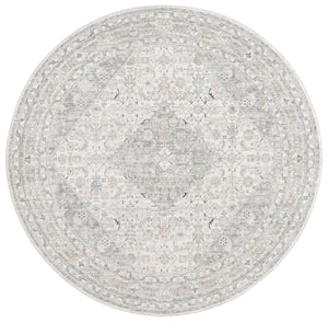 Safavieh Lrl Traditional Ivory Blue Polyester Area Rug for Living Room Bedroom Dining 6'-7" x 6'-7" Round LRL1755A-7R