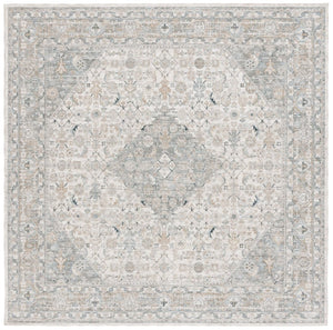 Safavieh Lrl Traditional Ivory Blue Polyester Area Rug for Living Room Bedroom Dining 6'-7" x 6'-7" Square LRL1755A-7SQ