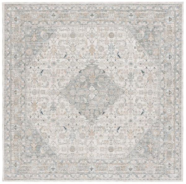 Safavieh Lrl Traditional Ivory Blue Polyester Area Rug for Living Room Bedroom Dining 6'-7" x 6'-7" Square LRL1755A-7SQ