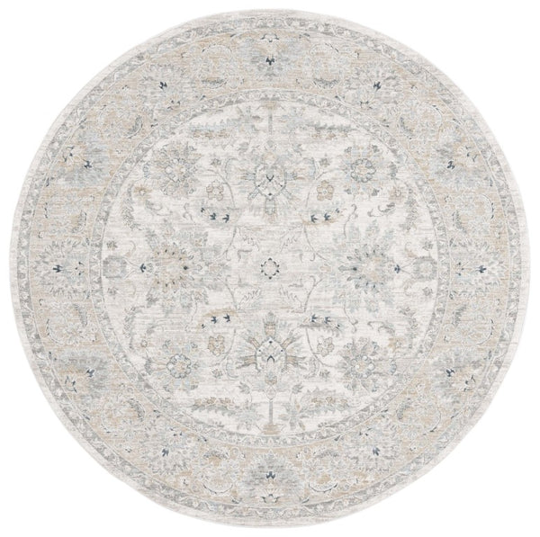 Safavieh Lrl Clarendon Traditional Polyester Area Rug Ivory Gold Formal Living Room Accent 6'7" x 6'7" Round LRL1757A-7R