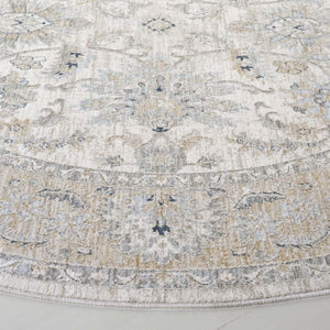 Safavieh Lrl Clarendon Traditional Polyester Area Rug Ivory Gold Formal Living Room Accent 6'7" x 6'7" Round LRL1757A-7R