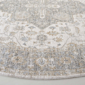 Safavieh Lrl Power-Loomed Polyester Area Rug Turkish Craft Ivory Blue Living Room Accent 6'-7" x 6'-7" Round LRL1759A-7R
