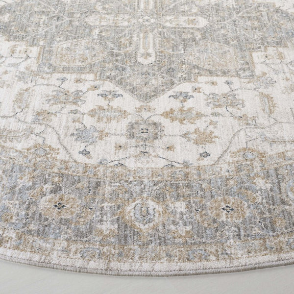 Safavieh Lrl Power-Loomed Polyester Area Rug Turkish Craft Ivory Blue Living Room Accent 6'-7" x 6'-7" Round LRL1759A-7R