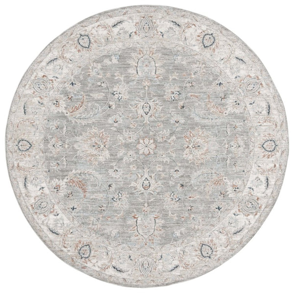 Safavieh Lrl Power Loomed Polyester Area Rug Tonal Grey Tones for Living Bedroom Spaces 6'-7" x 6'-7" (Round) LRL1761F-7R