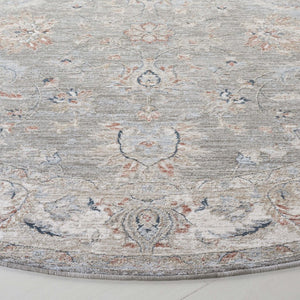 Safavieh Lrl Power Loomed Polyester Area Rug Tonal Grey Tones for Living Bedroom Spaces 6'-7" x 6'-7" (Round) LRL1761F-7R