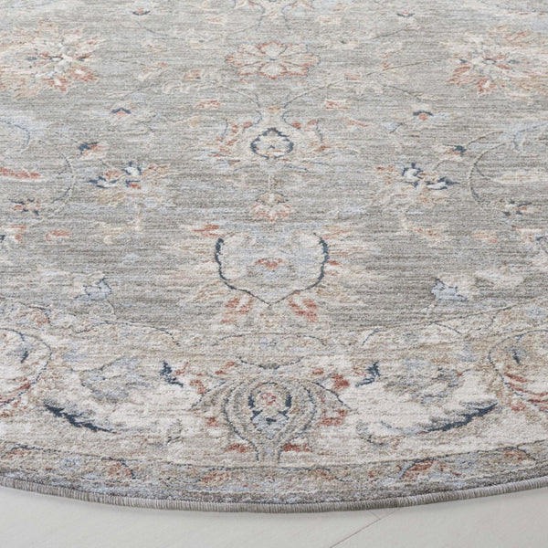 Safavieh Lrl Power Loomed Polyester Area Rug Tonal Grey Tones for Living Bedroom Spaces 6'-7" x 6'-7" (Round) LRL1761F-7R