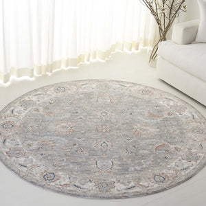 Safavieh Lrl Power Loomed Polyester Area Rug Tonal Grey Tones for Living Bedroom Spaces 6'-7" x 6'-7" (Round) LRL1761F-7R
