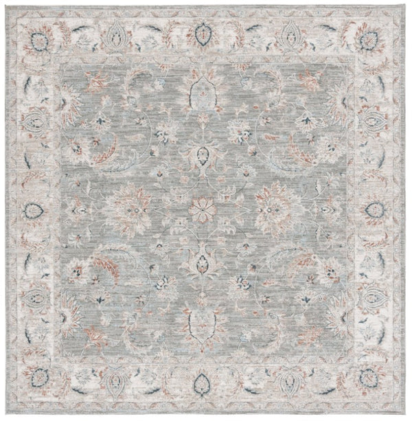 Safavieh Lrl Power Loomed Polyester Area Rug Tonal Grey Tones for Living Bedroom Spaces 6'-7" x 6'-7" (Square) LRL1761F-7SQ