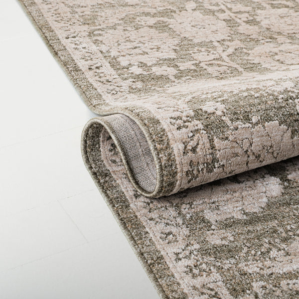 Safavieh Lauren Green And Ivory Transitional Area Rug — Power-Loomed Polyester, Soft 3/8" Pile, Durable Elegance 8'-0" x 10'-0" LRL1781Y-8