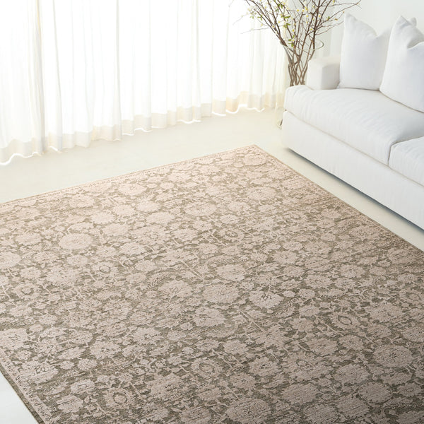 Safavieh Lauren Green And Ivory Transitional Area Rug — Power-Loomed Polyester, Soft 3/8" Pile, Durable Elegance 8'-0" x 10'-0" LRL1781Y-8