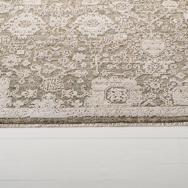 Safavieh Lauren Floral Transitional Rug 8X10 In Green Ivory — Low-Profile Durable Polyester Pile, Turkey-Made LRL1783Y-8