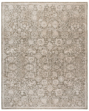 Safavieh Lauren Floral Transitional Rug 8X10 In Green Ivory — Low-Profile Durable Polyester Pile, Turkey-Made LRL1783Y-8