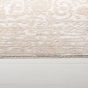 Safavieh Lauren Soft Beige & Ivory Carmen 8X10 Rug — Transitional Low-Profile 3/8" Polyester, Durable Elegance LRL1784B-8