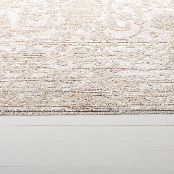Safavieh Lauren Soft Beige & Ivory Carmen 8X10 Rug — Transitional Low-Profile 3/8" Polyester, Durable Elegance LRL1784B-8