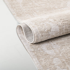 Safavieh Lauren Soft Beige & Ivory Carmen 8X10 Rug — Transitional Low-Profile 3/8" Polyester, Durable Elegance LRL1784B-8