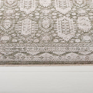 Safavieh Lauren Transitional Green And Beige-Ivory Area Rug, Low-Pile Polyester, Power-Loomed Turkish Craftsmanship 10'-0" x 14'-0" LRL1788Y-1013