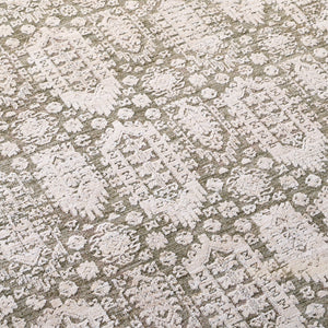 Safavieh Lauren Transitional Green And Beige-Ivory Area Rug, Low-Pile Polyester, Power-Loomed Turkish Craftsmanship 10'-0" x 14'-0" LRL1788Y-1013