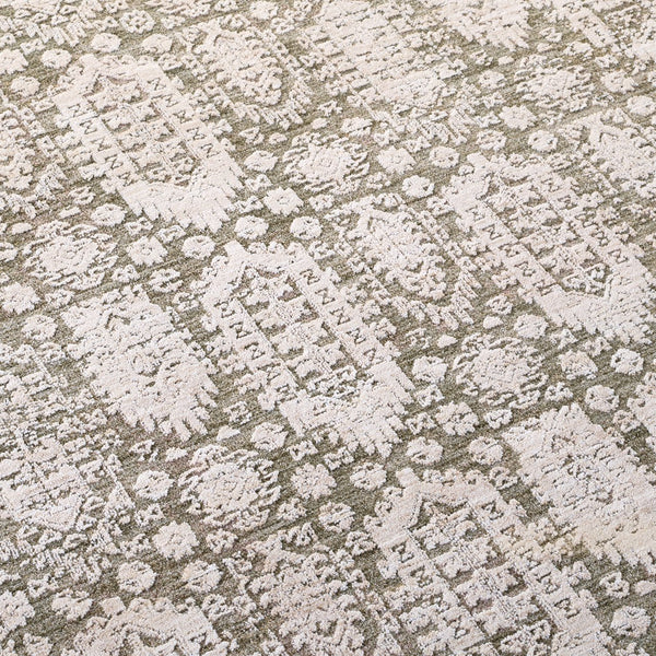 Safavieh Lauren Transitional Green And Beige-Ivory Area Rug, Low-Pile Polyester, Power-Loomed Turkish Craftsmanship 10'-0" x 14'-0" LRL1788Y-1013