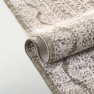 Safavieh Lauren Transitional Green And Beige-Ivory Area Rug, Low-Pile Polyester, Power-Loomed Turkish Craftsmanship 10'-0" x 14'-0" LRL1788Y-1013