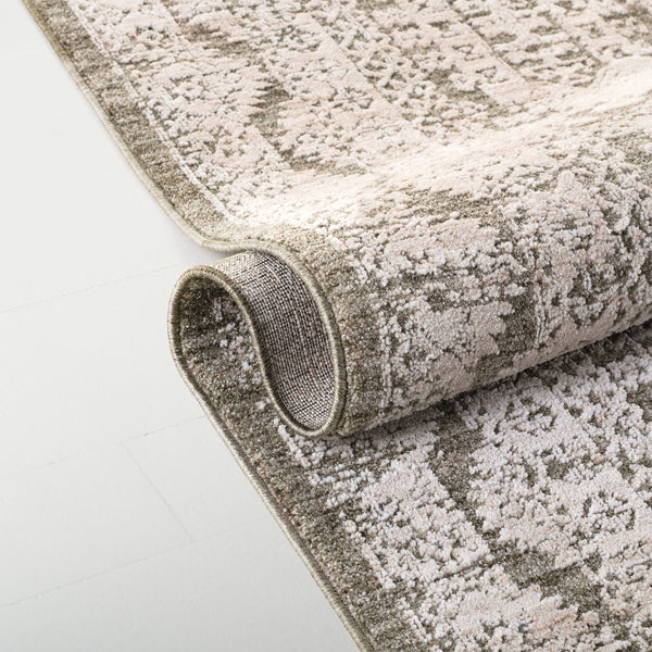 Safavieh Lauren Transitional Green Beige Area Rug - Low-Profile Power-Loomed Polyester, Durable Turkish Craftsmanship 9'-0" x 12'-0" LRL1788Y-9